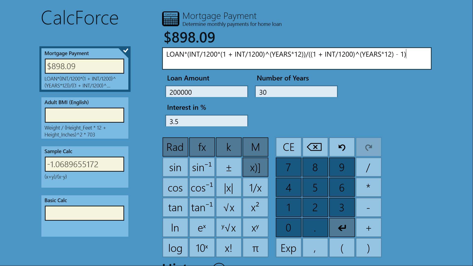 CalcForce Screen Shot